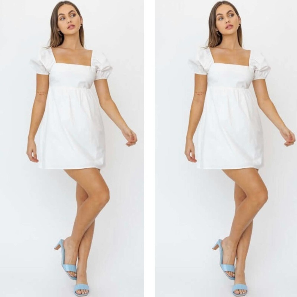 Cheers To Summer Mini Babydoll Puff Sleeve Dress - Picture 3 of 4